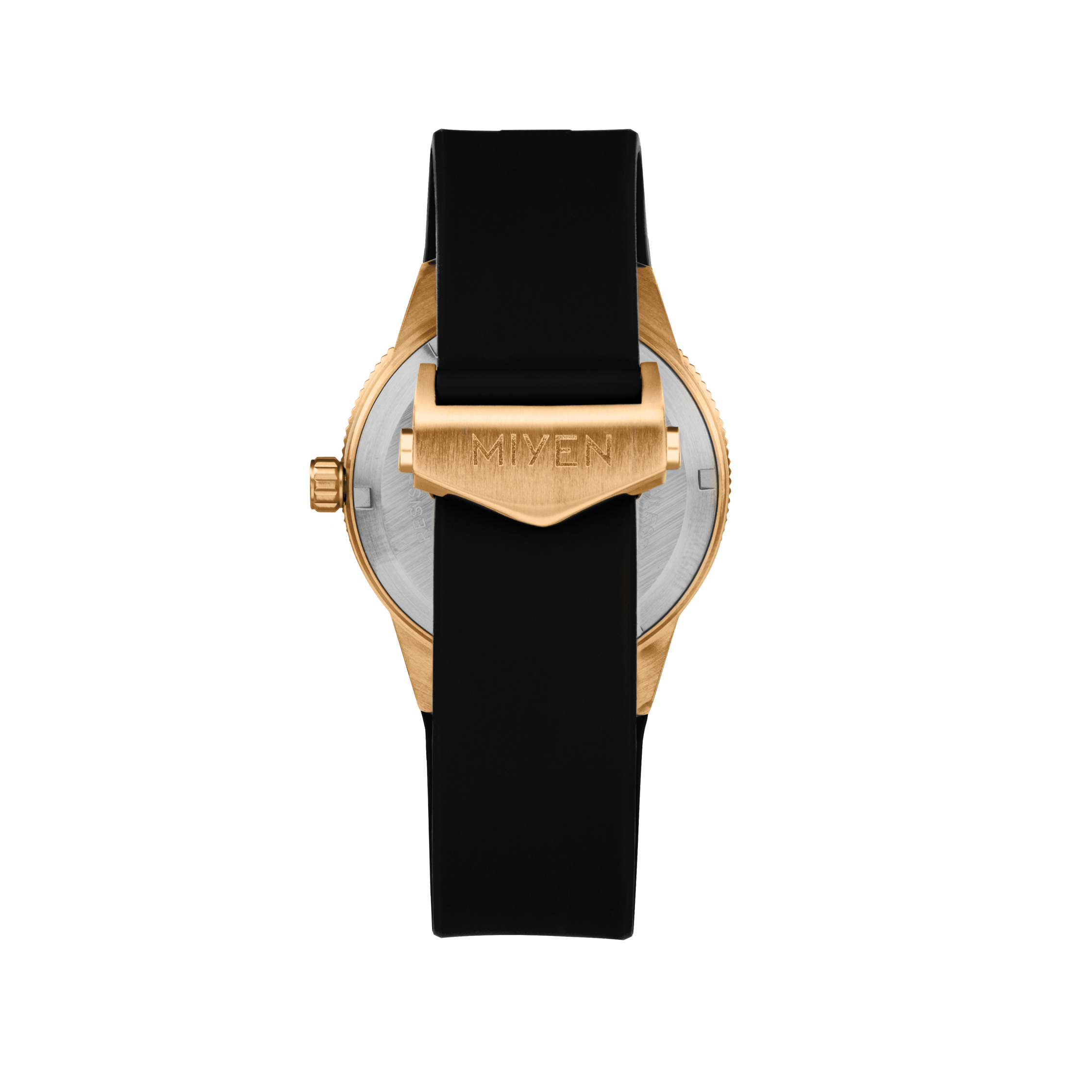 SEA TRAVELLER - Black rubber strap with golden clasp