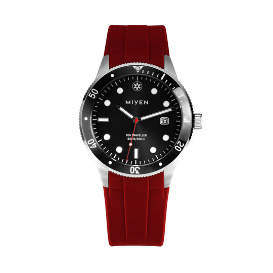 SEA TRAVELLER Black - Rotes Armband