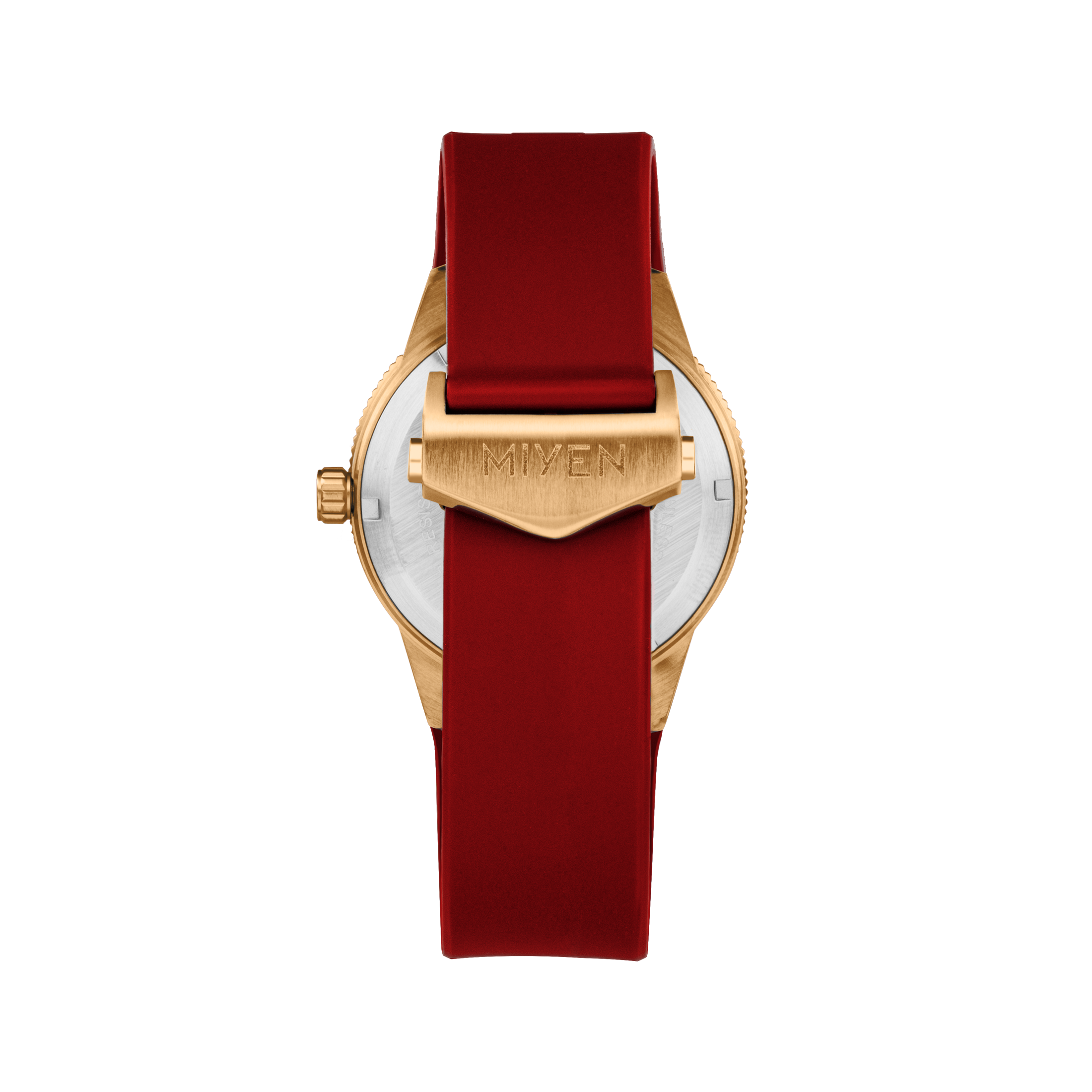 SEA TRAVELLER - Red rubber strap with golden clasp