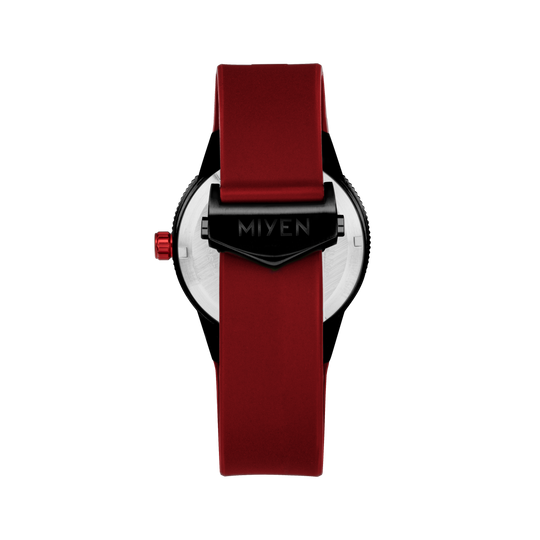 SEA TRAVELLER - Red rubber strap with black clasp